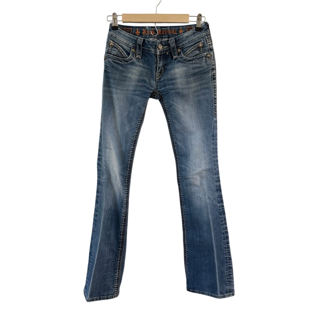 Rock Revival Tai Boot Jeans Womens 25 Blue Low Rise Bootcut Leg -Y2K